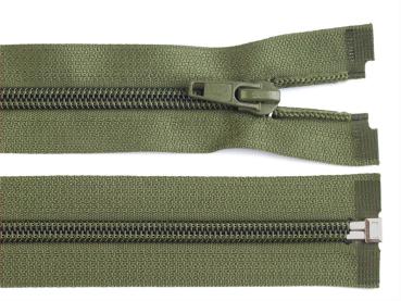 Spiralreißverschluss 5 mm, 80 cm, teilbar, Olivgrün
